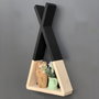 Hanah Home Estantería de Pared Raf139 en Madera Maciza Nogal y Negro